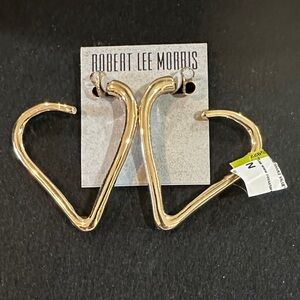 Robert Lee Morris Gold 
Tone Abstract Heart Earrings